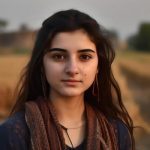 Home 37 portrait of a indian girl against the background of spikelets of wheat neural network ai generated photo