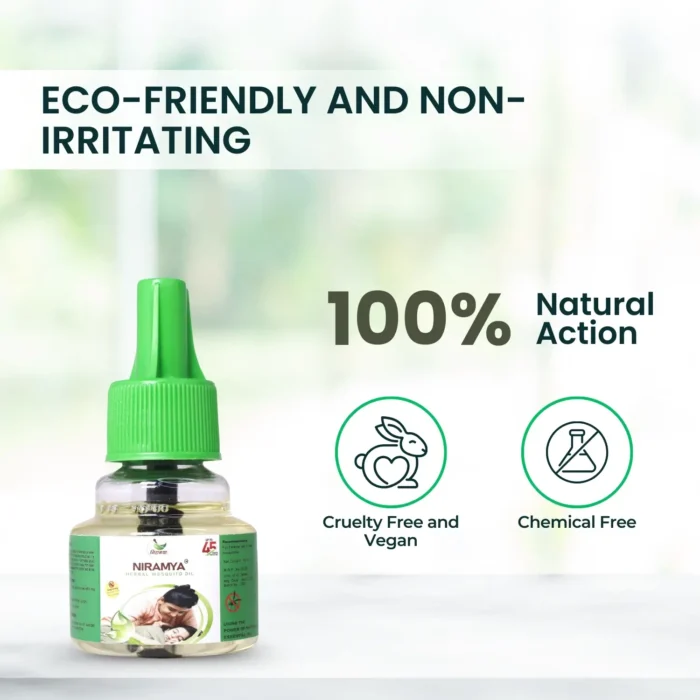 NIRAMYA Mosquito Repellent Vaporizer Liquid – Natural, Safe & Effective Plug-in for Dengue Protection (Odorless, Child & Pet Friendly) - Image 3