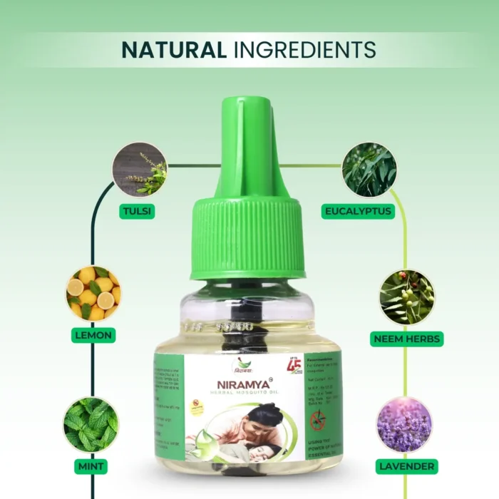 NIRAMYA Mosquito Repellent Vaporizer Liquid – Natural, Safe & Effective Plug-in for Dengue Protection (Odorless, Child & Pet Friendly) - Image 4
